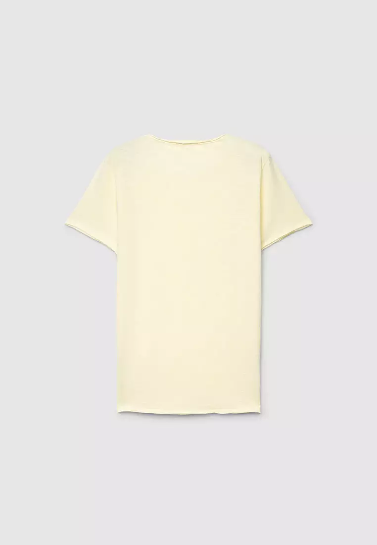 Men's Lightweight Stitching Crew neck T-shirt