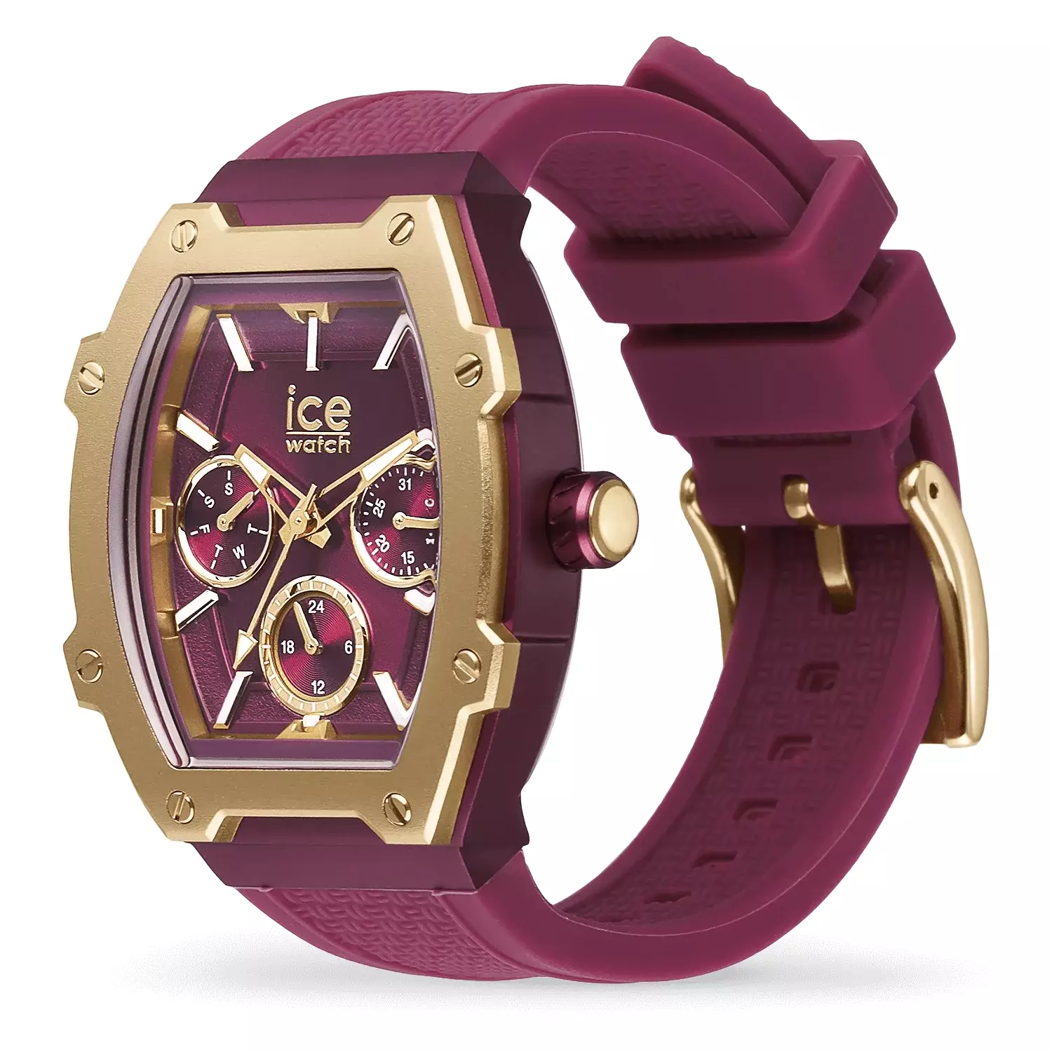 Jam Tangan Wanita Ice Watch ICE Boliday - Gold Burgundy 40mm [022868]