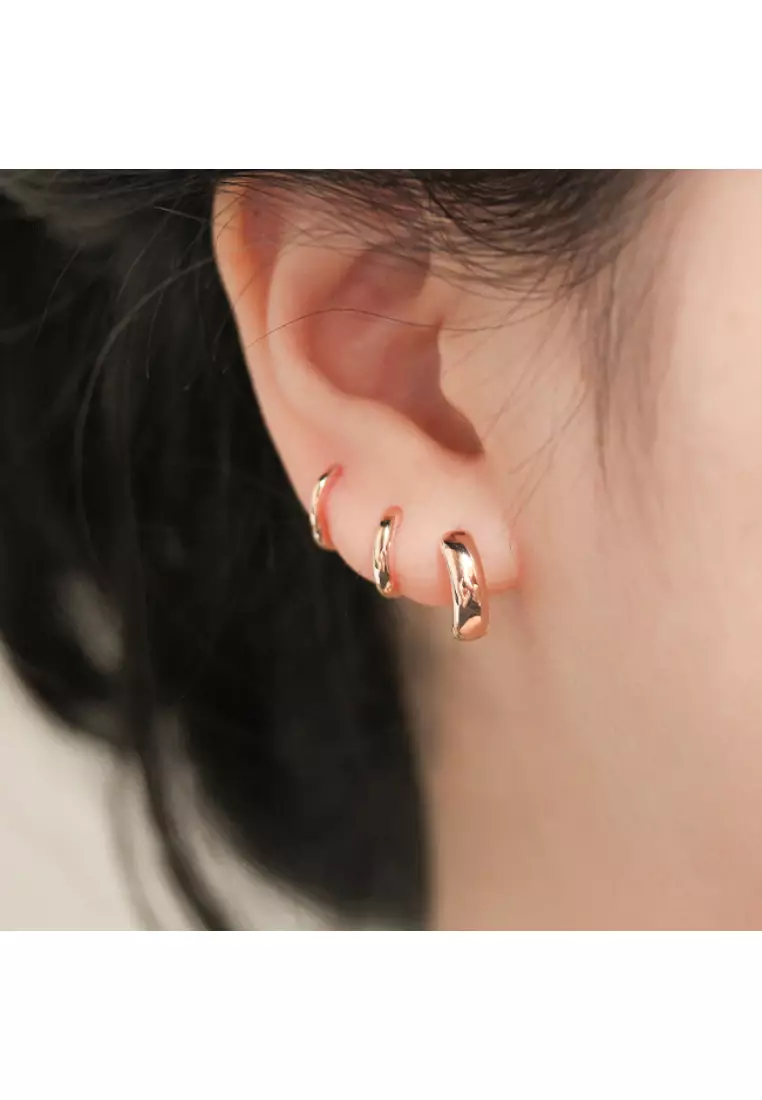 Buy mori 7mm plain gold hoops 2024 Online ZALORA Singapore