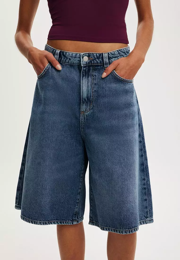 Lyocell Wide Denim Jorts