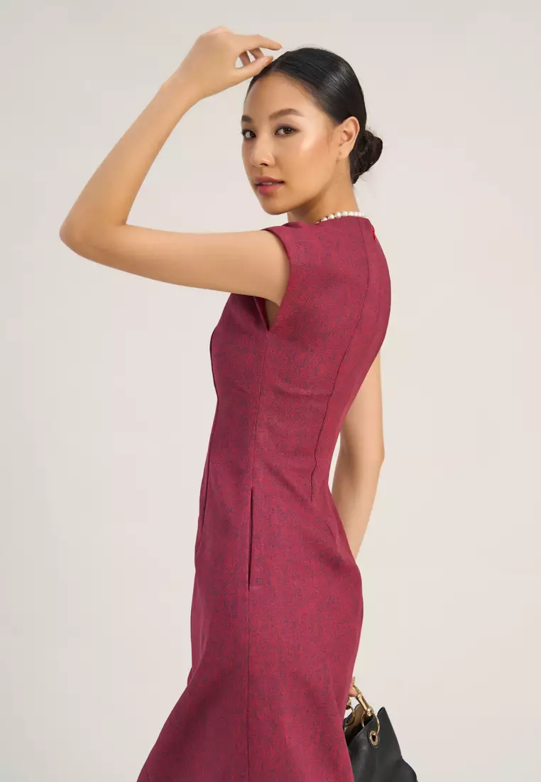 Magenta Midi Dress