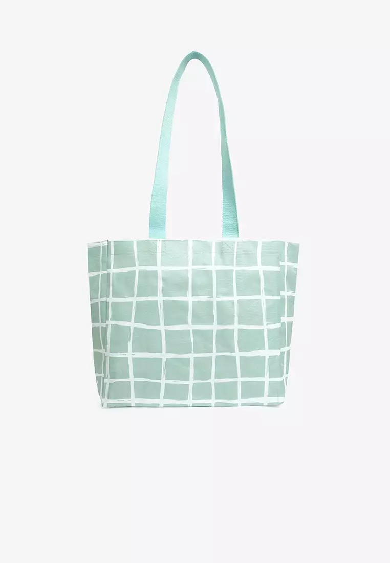 Roomy Small Tote - Green Checkered
