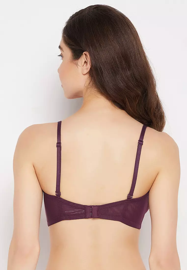 Clovia Padded Underwired Full Cup Strapless Multiway Bra in Wine Colour