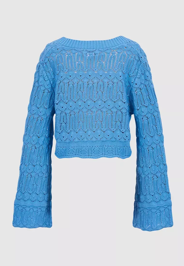 Buy Urban Revivo Cropped V Neck Crochet Sweater 2024 Online Zalora Singapore