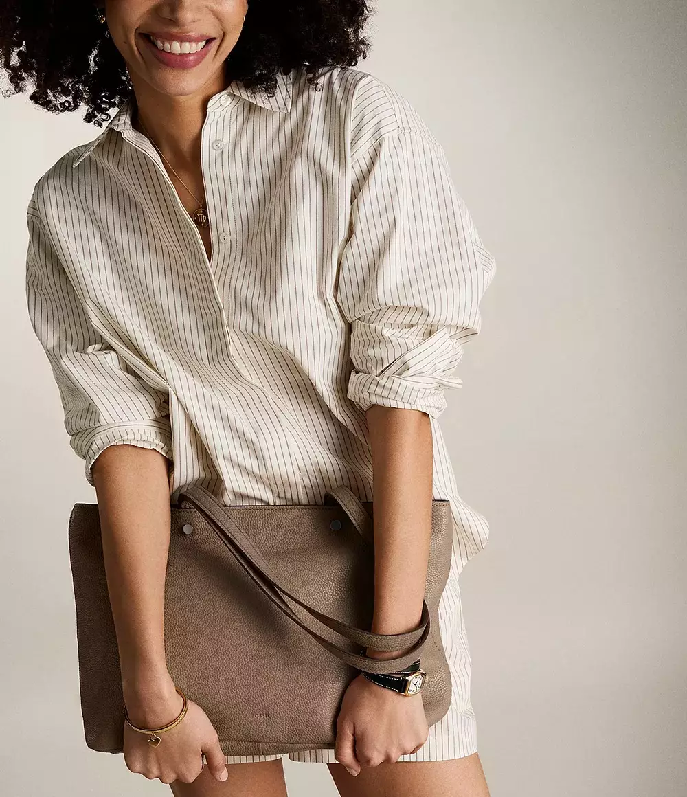 Fossil Jessie Top Zip Tote Smoke Tas Wanita - ZB11105-793