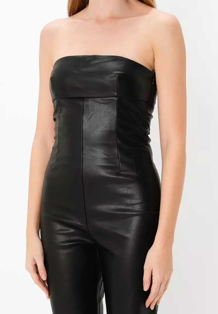 Faux Leather Jumpsuit