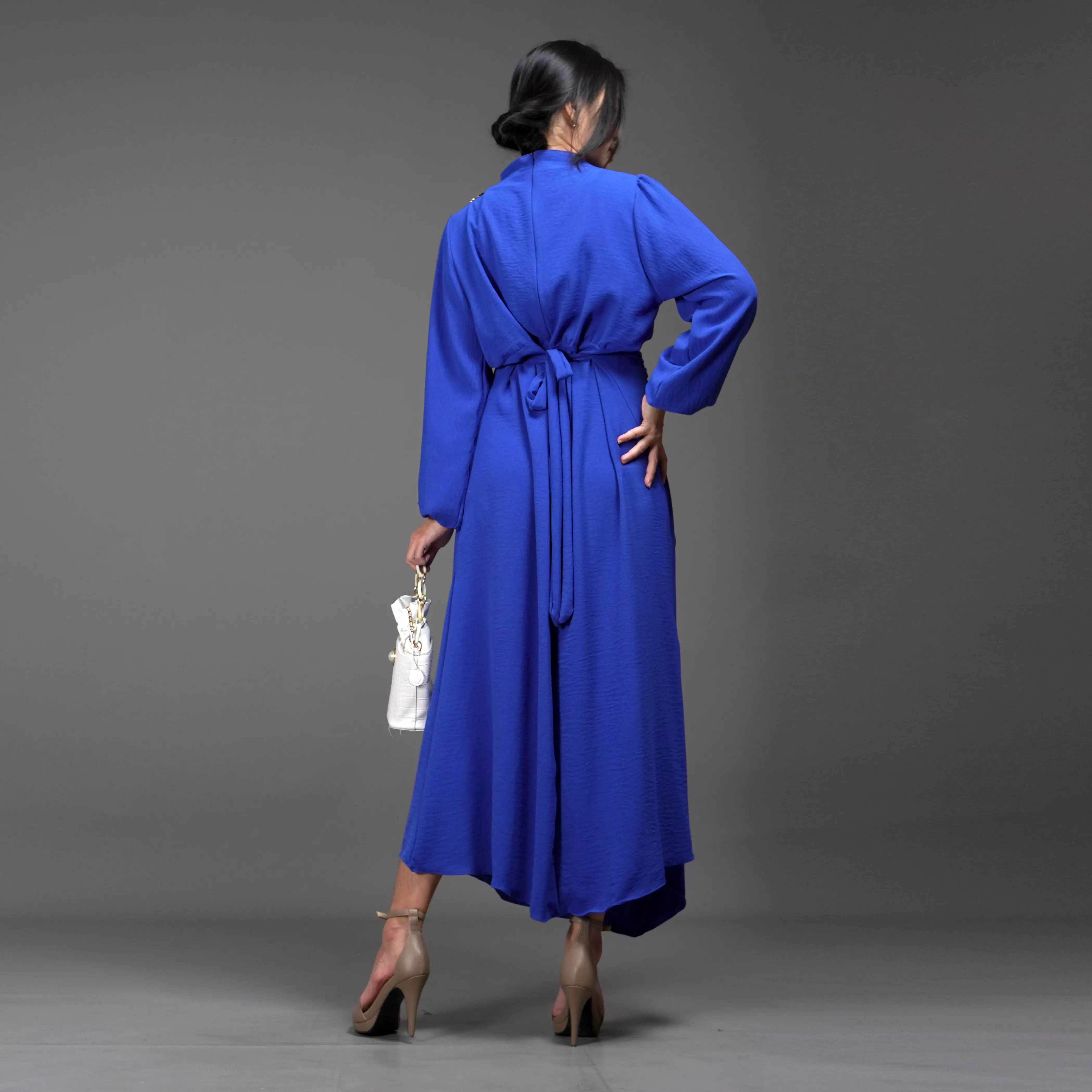  HALTERIA Dress Pesta Longdress Gamis Wanita Polos - BIREL