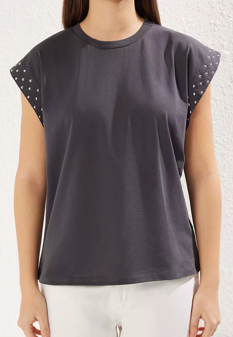 Studs Detailed T-Shirt