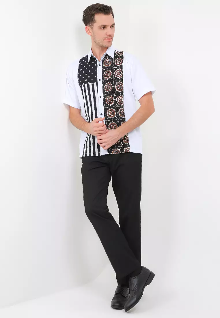 Kemeja Koko Al- Wahabu Stand Collar Shirt Lengan Pendek