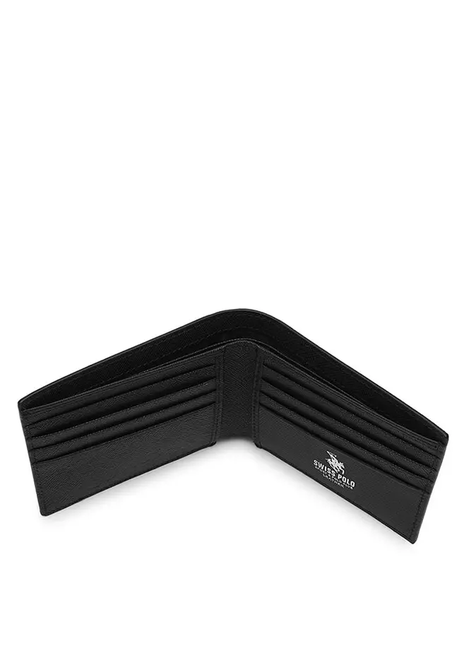 Genuine Leather RFID Short Wallet - Black