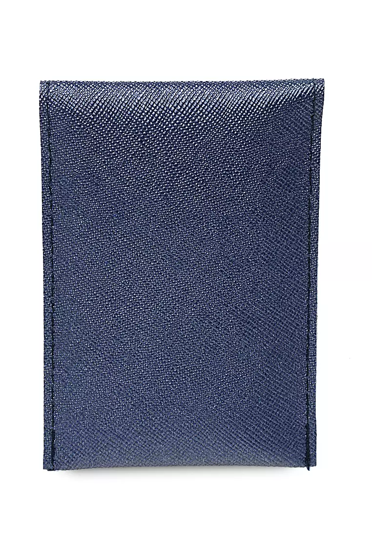 Manley Card Wallet Motif Polos Pengait Kancing Design Simple - Navy