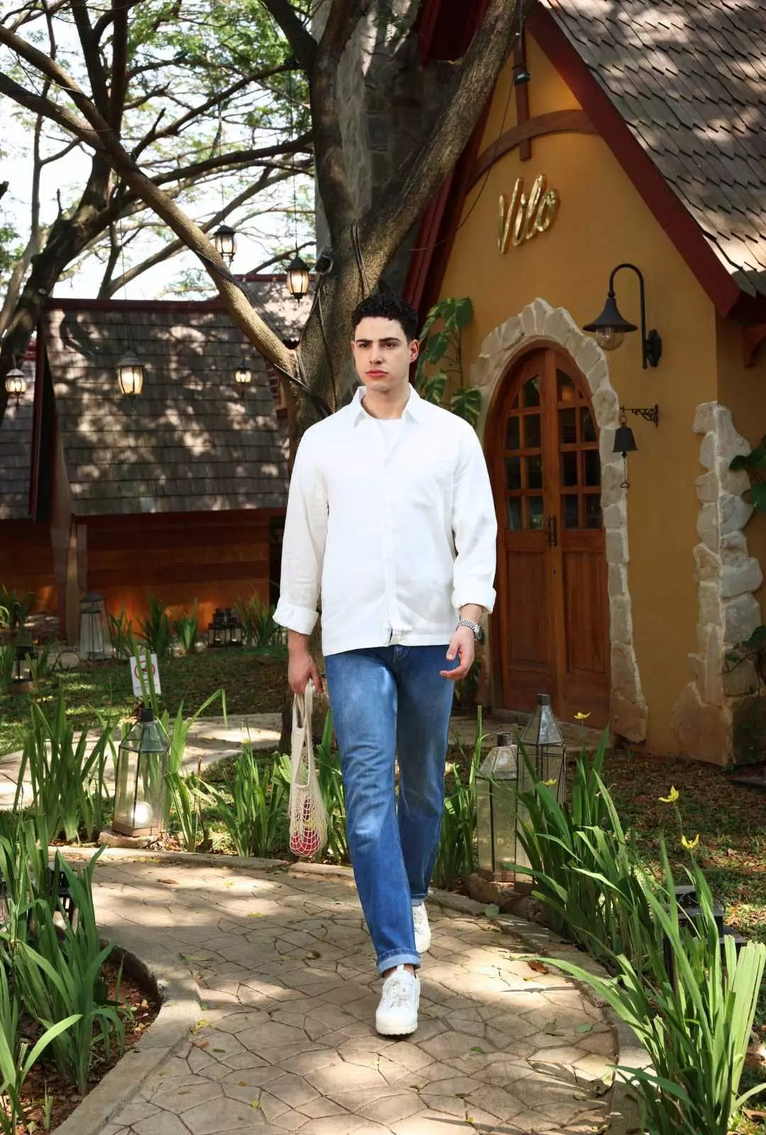 POLICE Kemeja Polos Cotton Regular Fit Lengan Panjang Pria