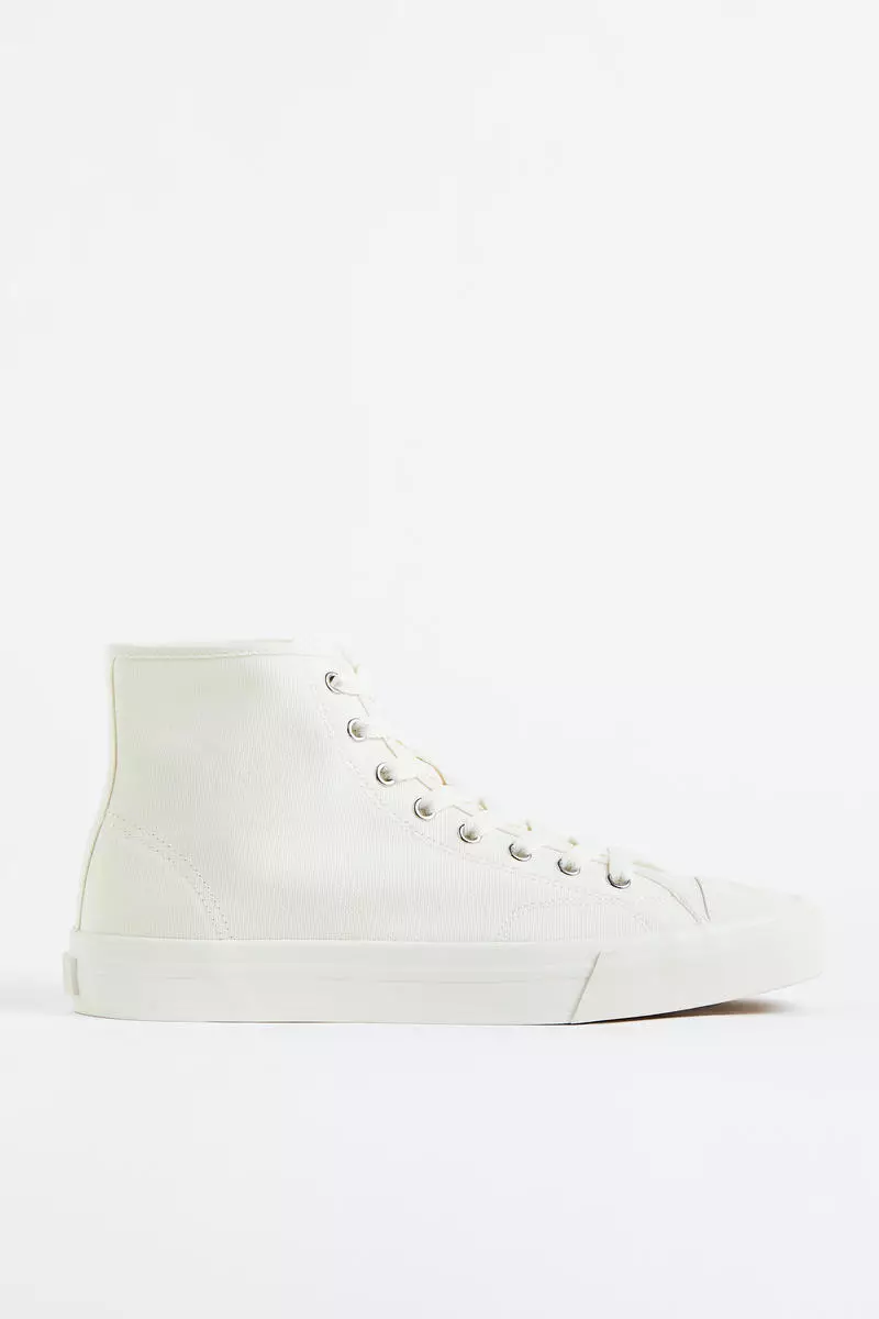 Canvas hi-top trainers