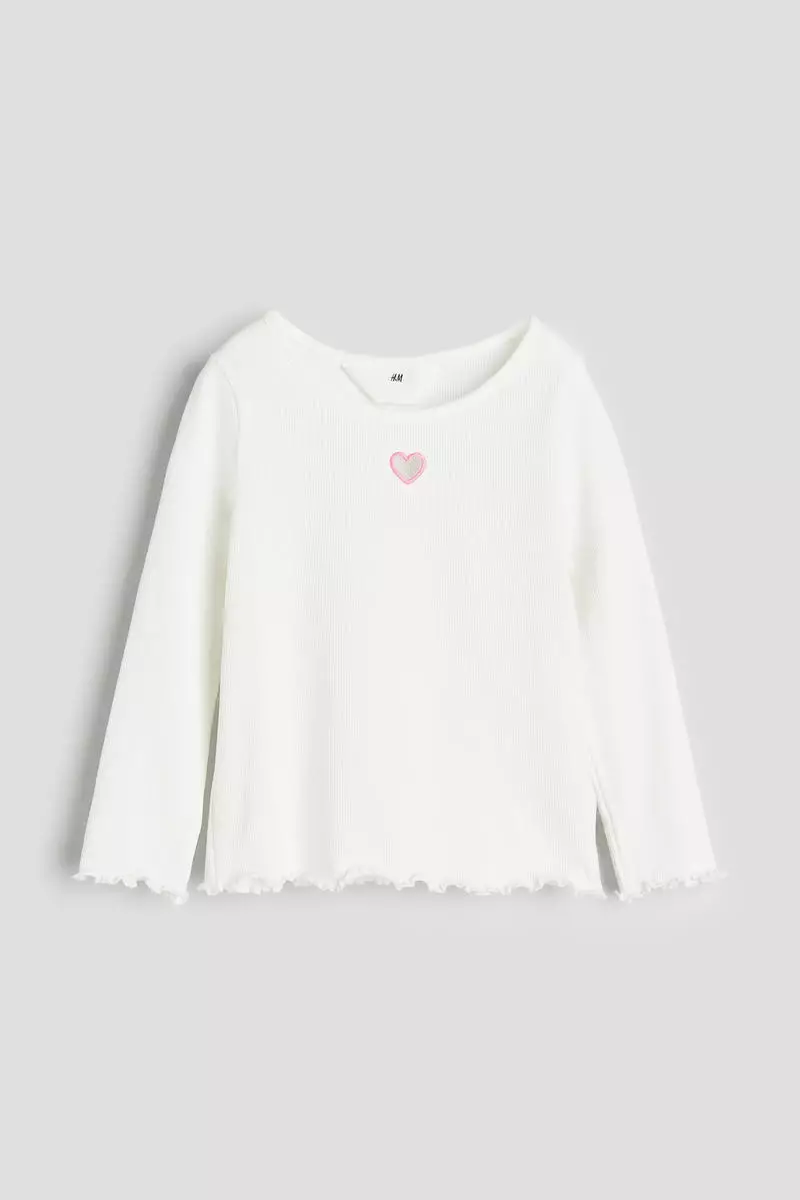 H&m ribbed hotsell jersey top