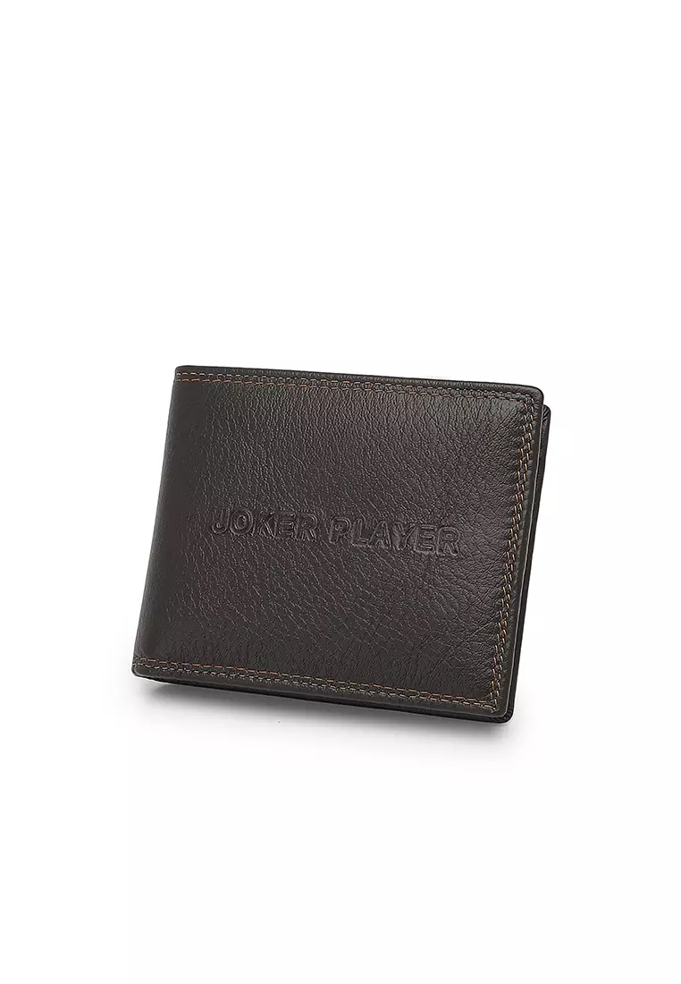 Men's Genuine Leather RFID Blocking Bi Fold Wallet - Brown