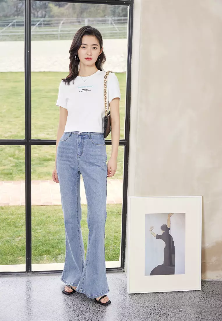 High Waist Flare Leg Denim Jeans