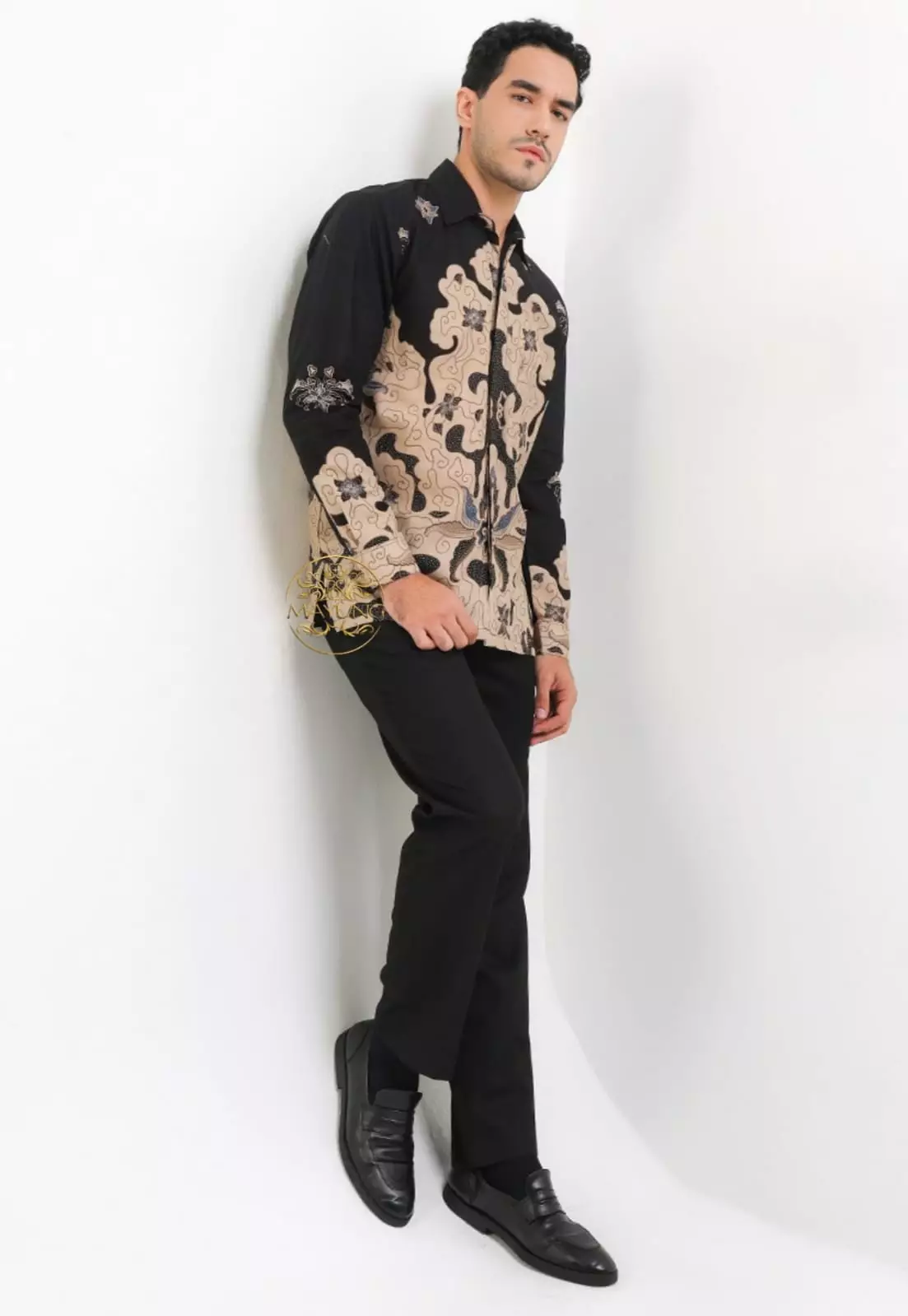 Cendana Hitam Kemeja Batik Pria Premium Lengan Panjang NLN