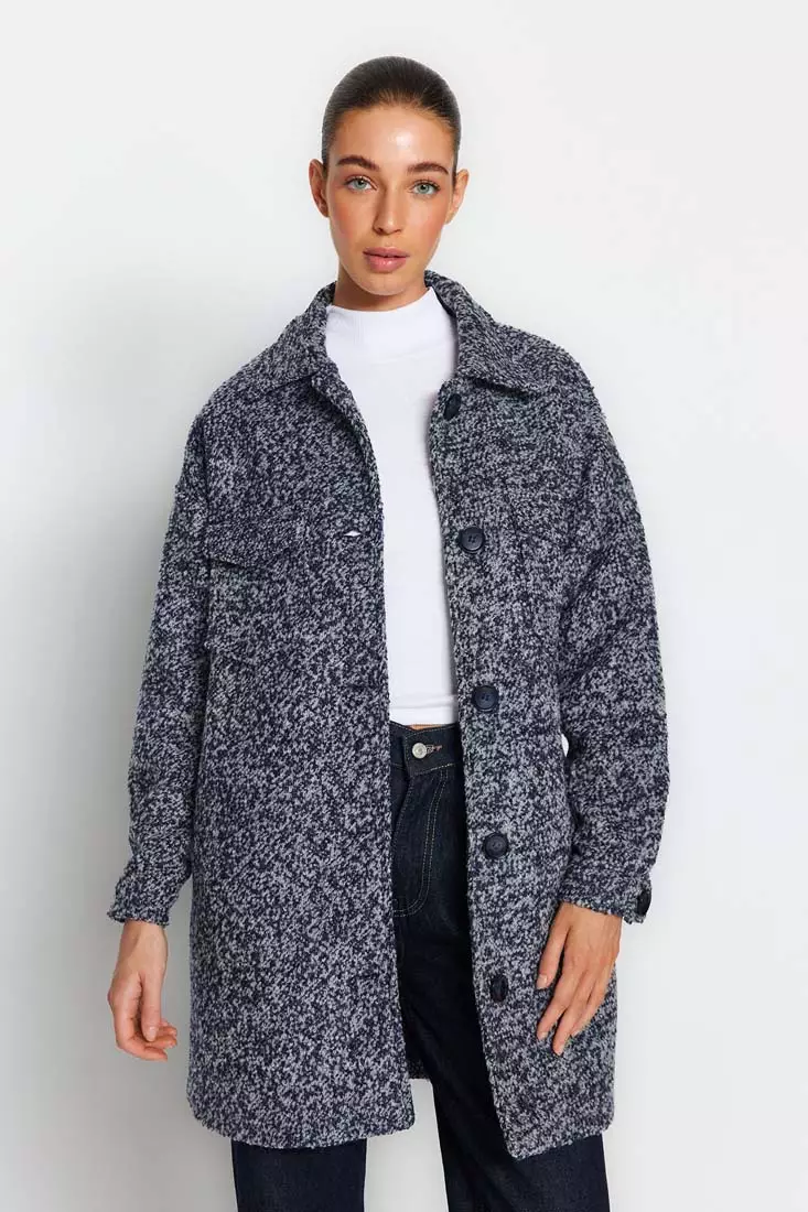 Boucle long coat online