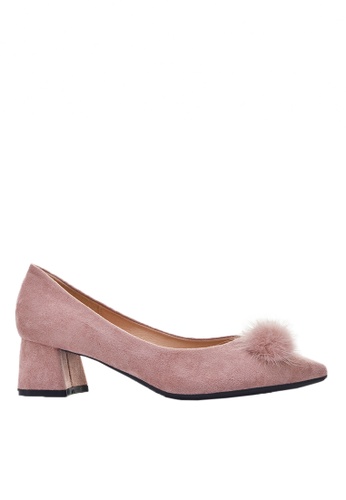 Twenty Eight Shoes pink Fur Bow Block Heel 999-31 CA588SH72DFF73GS_1