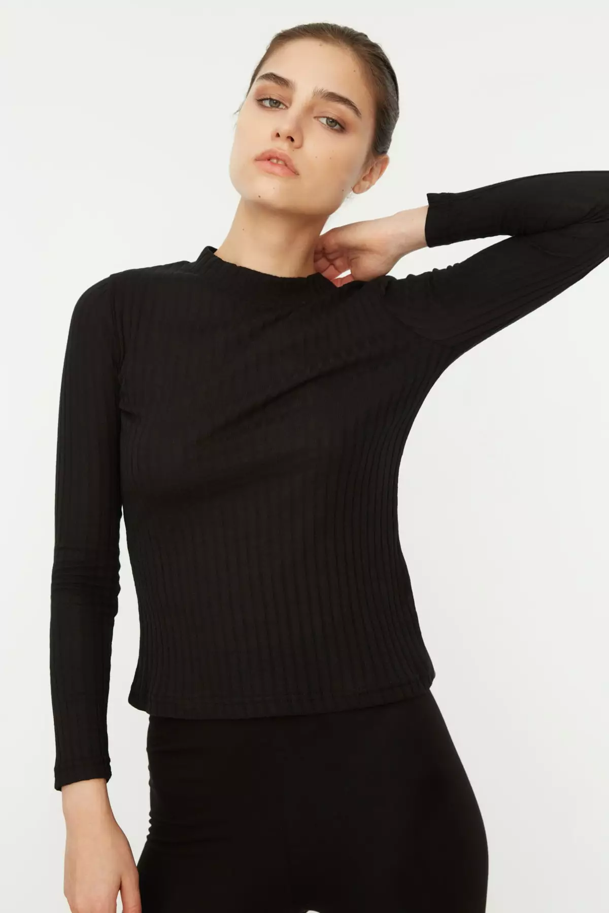 Ribbed High Neck Bodysuit