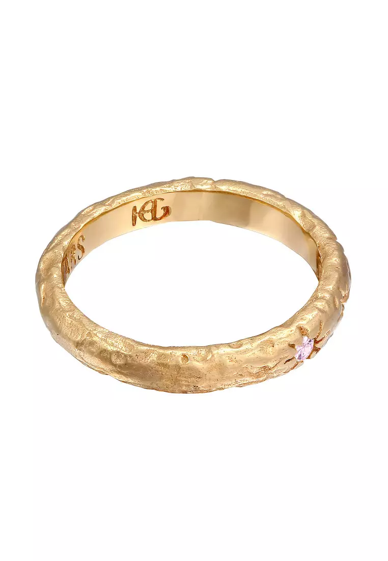 EXCLUSIVE Cincin Perhiasan Emas 375 Wanita Reach for the Stars Synthetic Sapphire