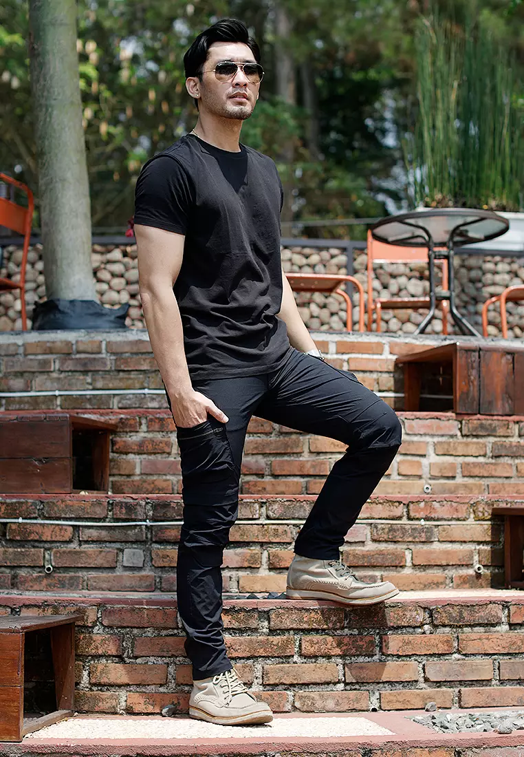 Oxcon Long Pants Cargo 4 WayStretch Nylon Cotton Black