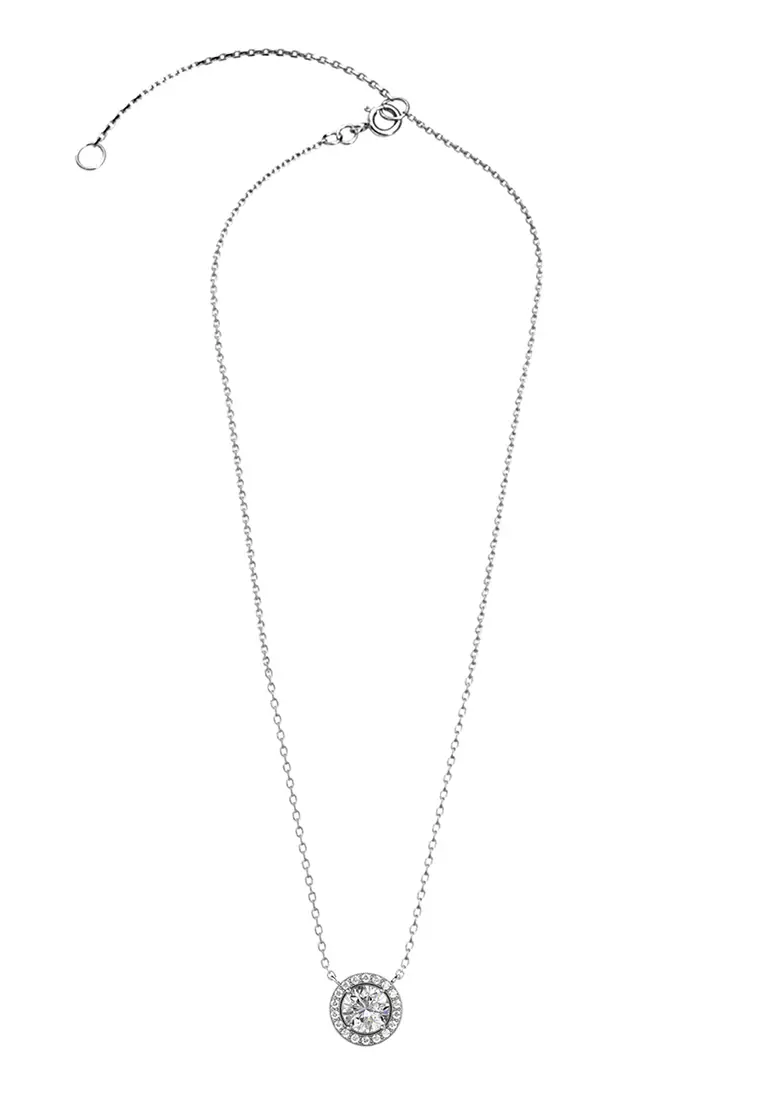 [GRA MOISSANITE DIAMOND COLLECTION] Peu Eclat Pendant - Kalung 1ct Moissanite Diamond 925 Silver CELESTA by Her Jewellery
