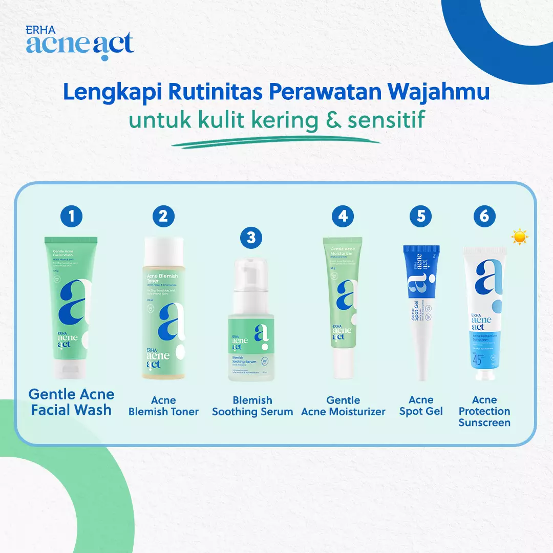 ERHA Acneact Low Ph Gentle Facial Wash 100g - Sabun Wajah Jerawat Kulit Sensitif  Ph Balance Low ph