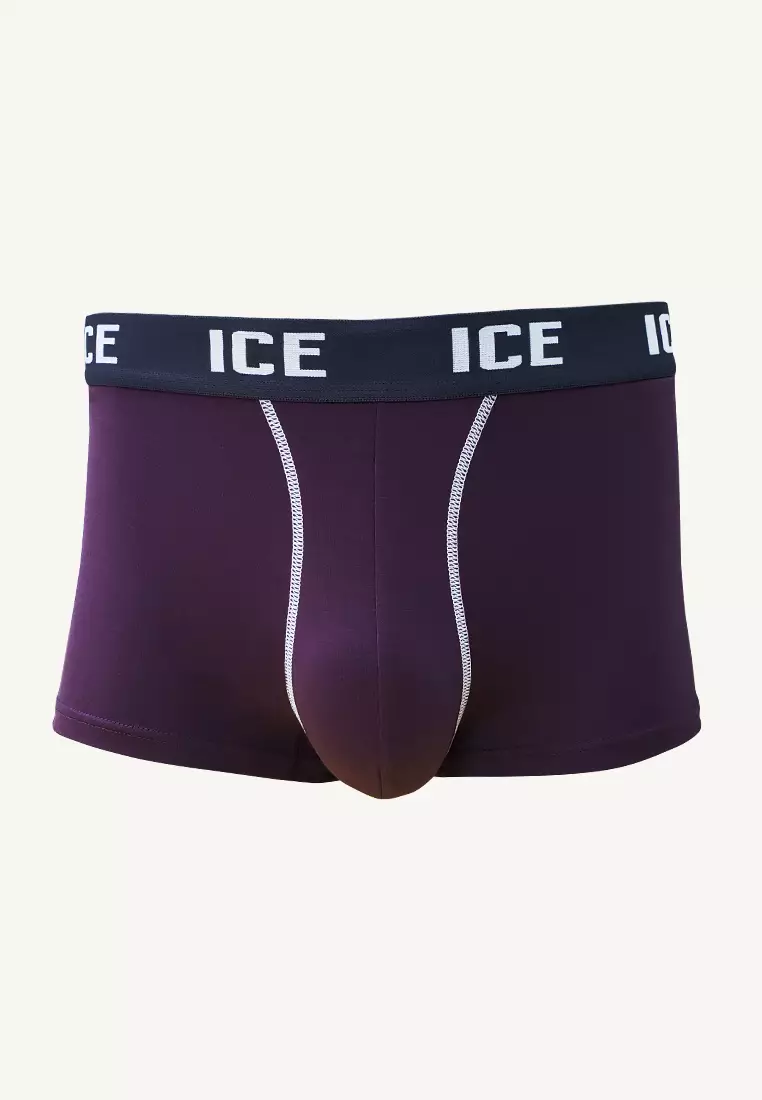 Ice Men Boxer Briefs With Pouch Contrast Stitch Nolan01 - Plum (Single Pack)