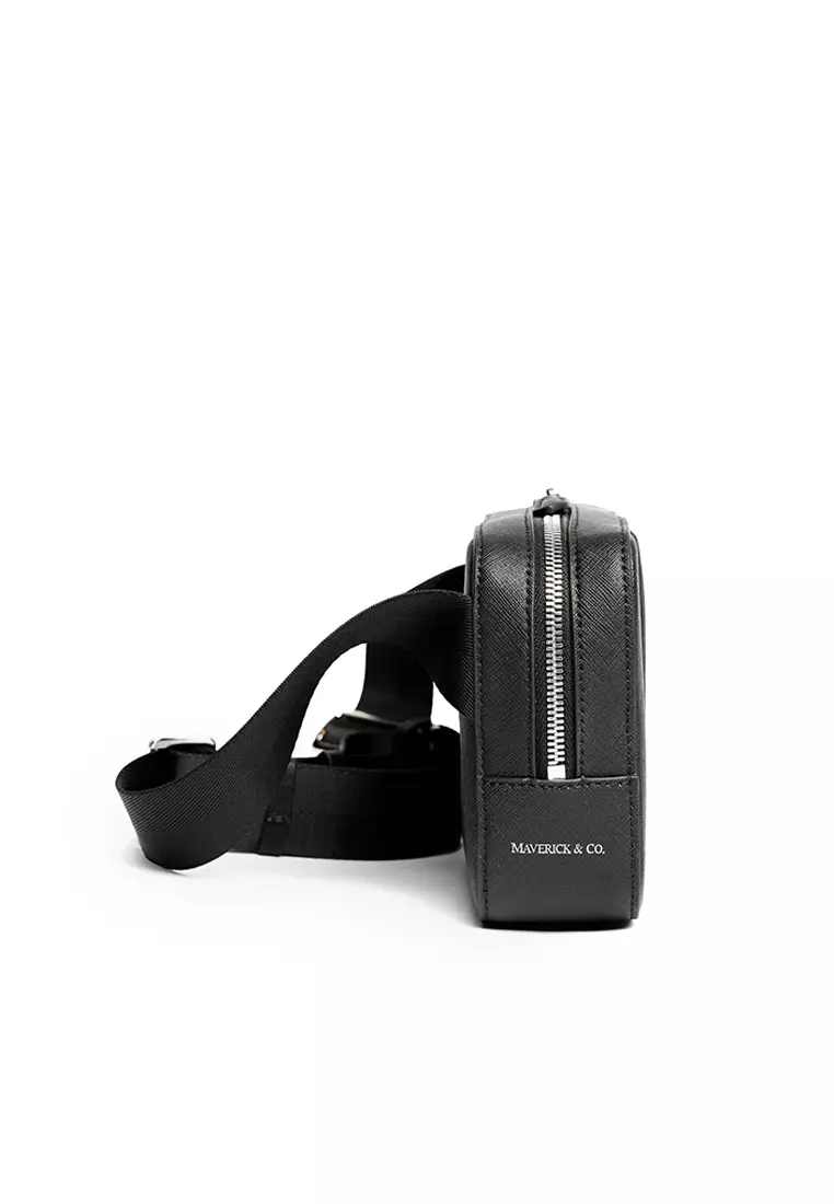 Maverick & Co. Manhattan Leather Sling Bag Black
