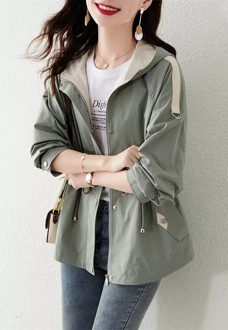 Hooded Wind Jacket Trench Coat