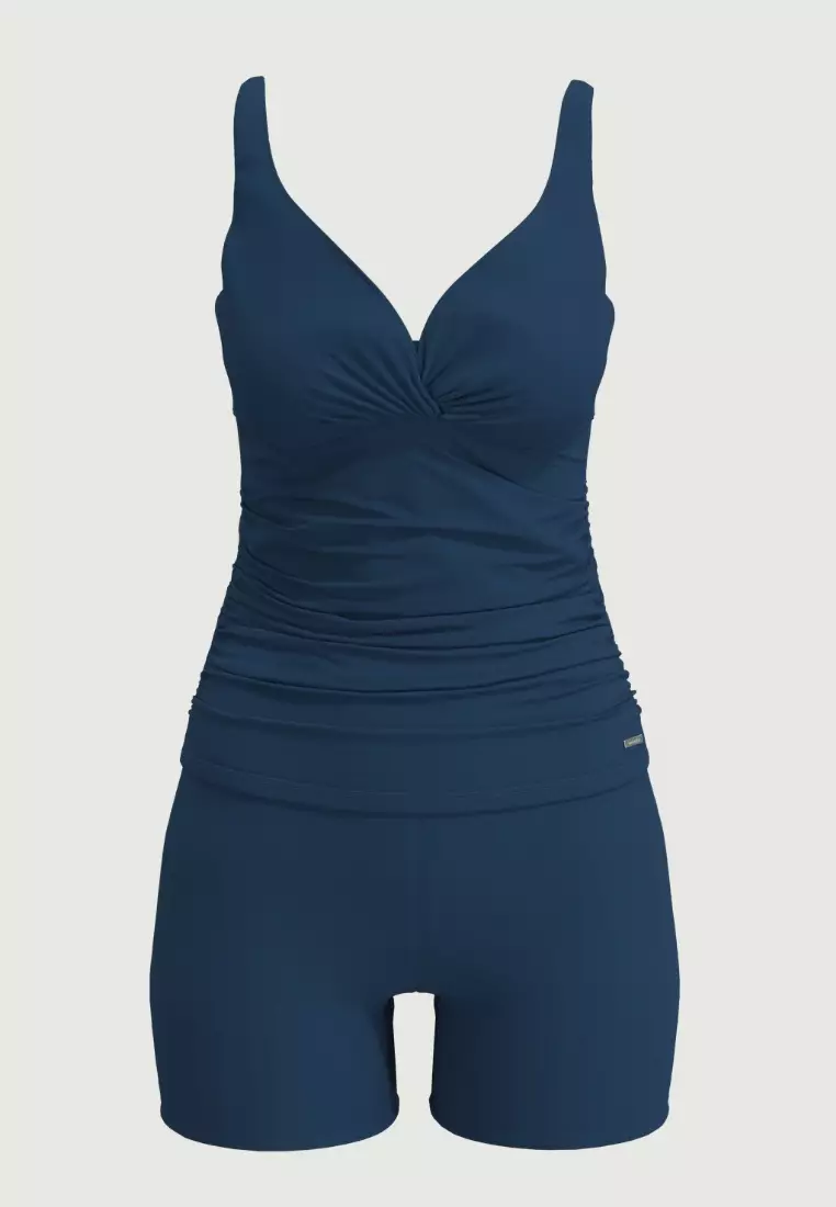 Pearl Glow Space Wrap Front Tankini Set