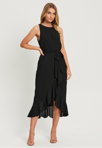 Tussah Women's Libra Ruffle Midi Dress - Lilac | Catch.com.au