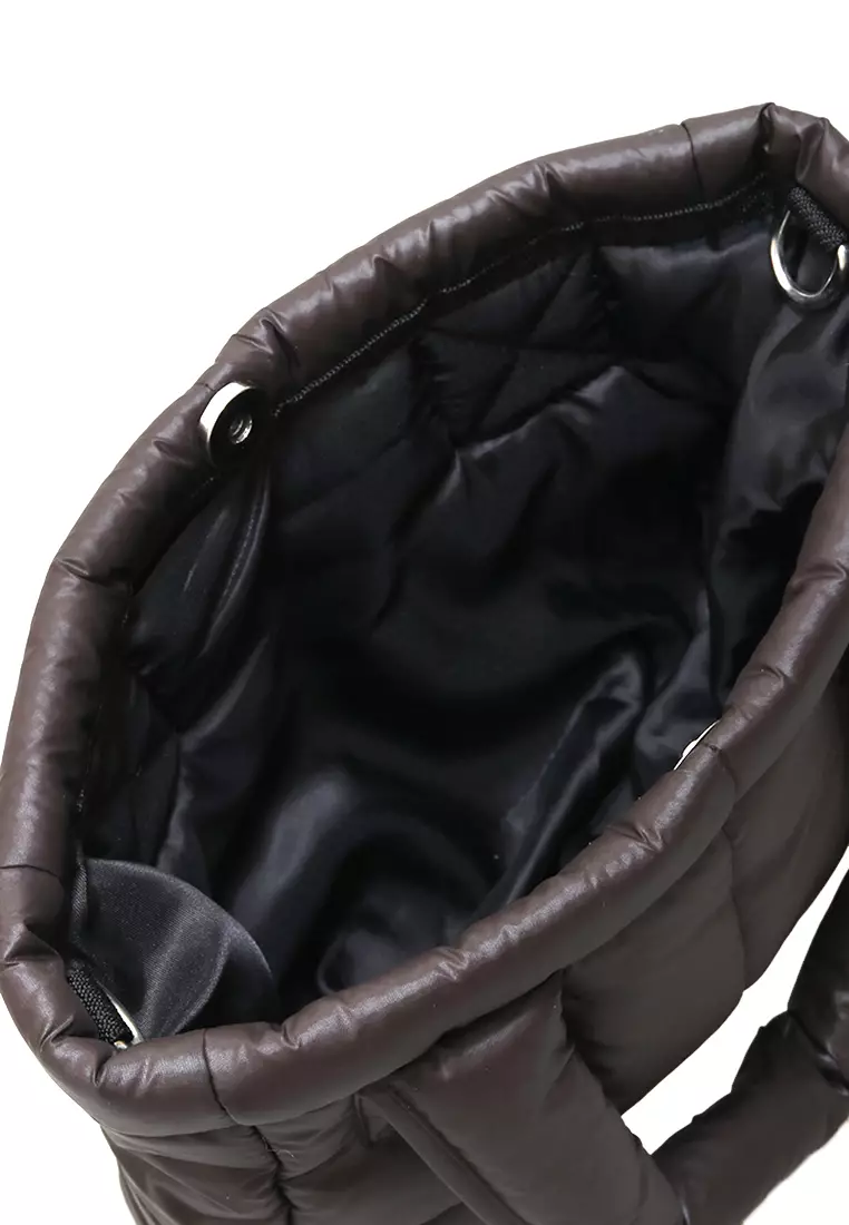 Angelina Pillow Puffy Bag Smooth Texture And High Quality - Dark brown