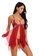 LYCKA red LEB1411-Lady One Piece Chemise Sleepwear-Red 41840US7245FDCGS_2