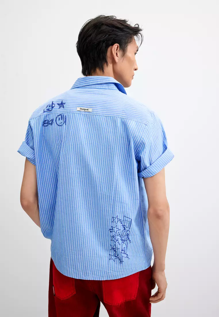 Printed Cotton Short-Sleeve Shirt