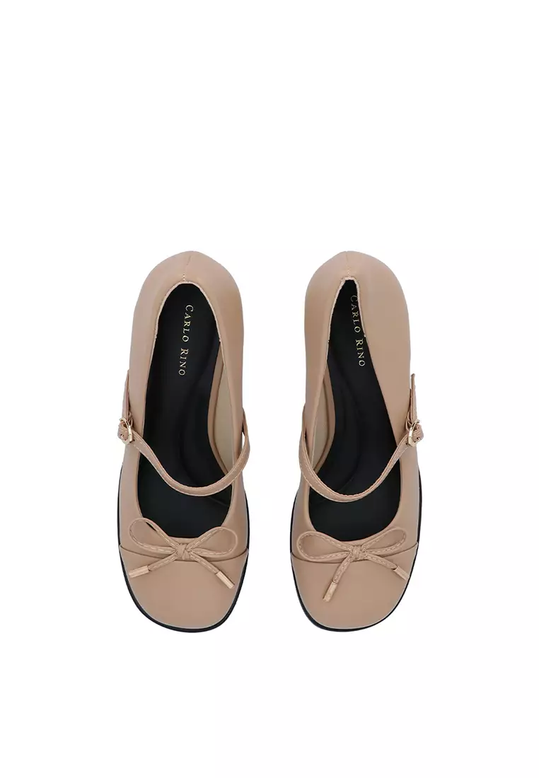 Medium Brown Bowsque Mary Jane Heels