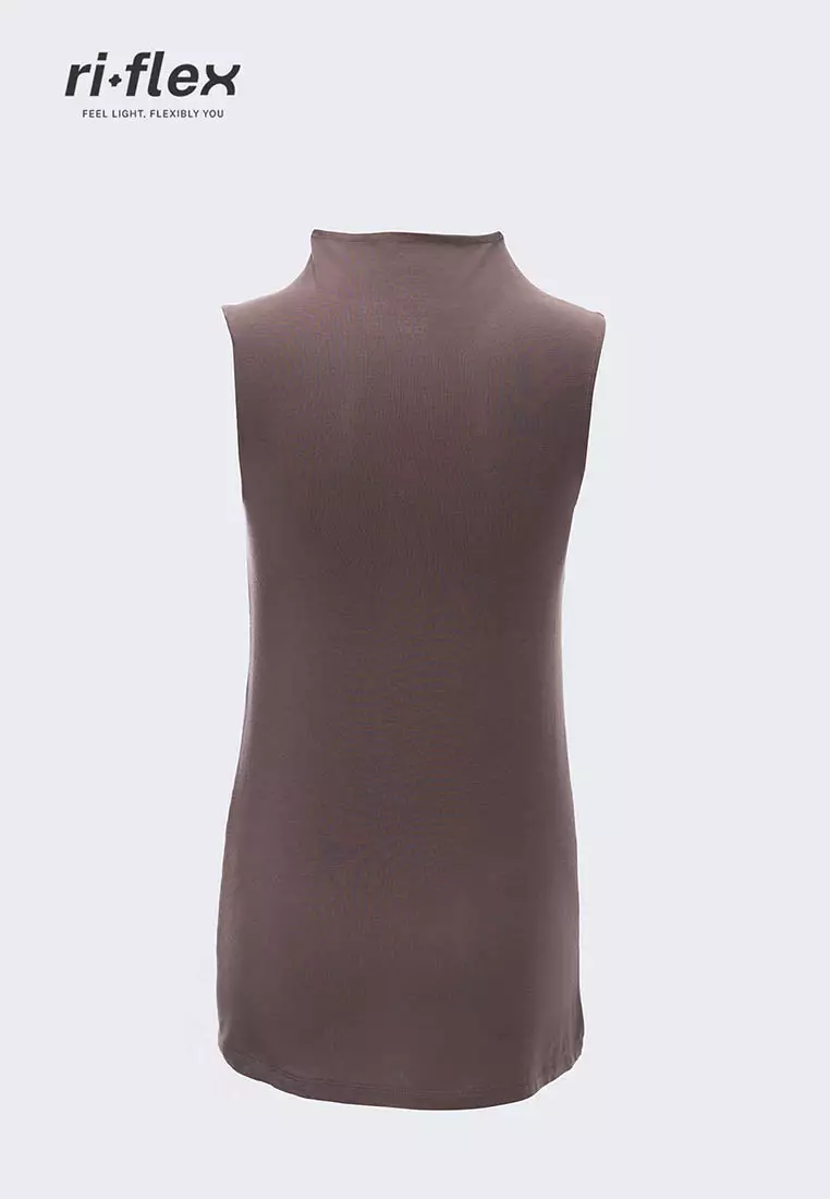 Ria Miranda Brown Comfy Sleeveless Top