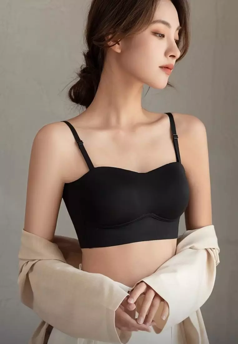 Buy Kiss & Tell Special Bundle Premium Della Seamless Bralette Top Corset  in Black and Nipple Cover Pads Flower Stick On Nubra in Black Online |  ZALORA Malaysia