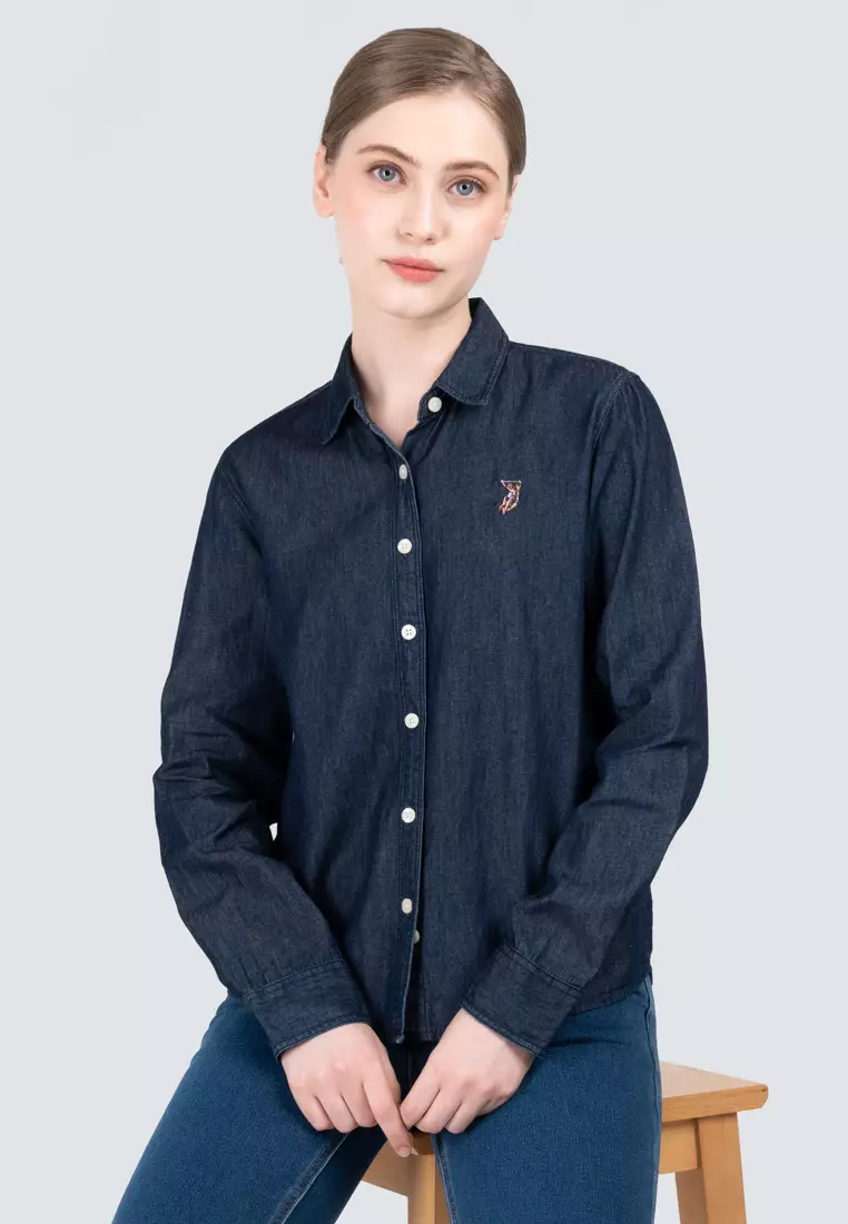 Polo Haus - Women’s Signature Fit Denim Long Sleeve Shirt WWLSV002