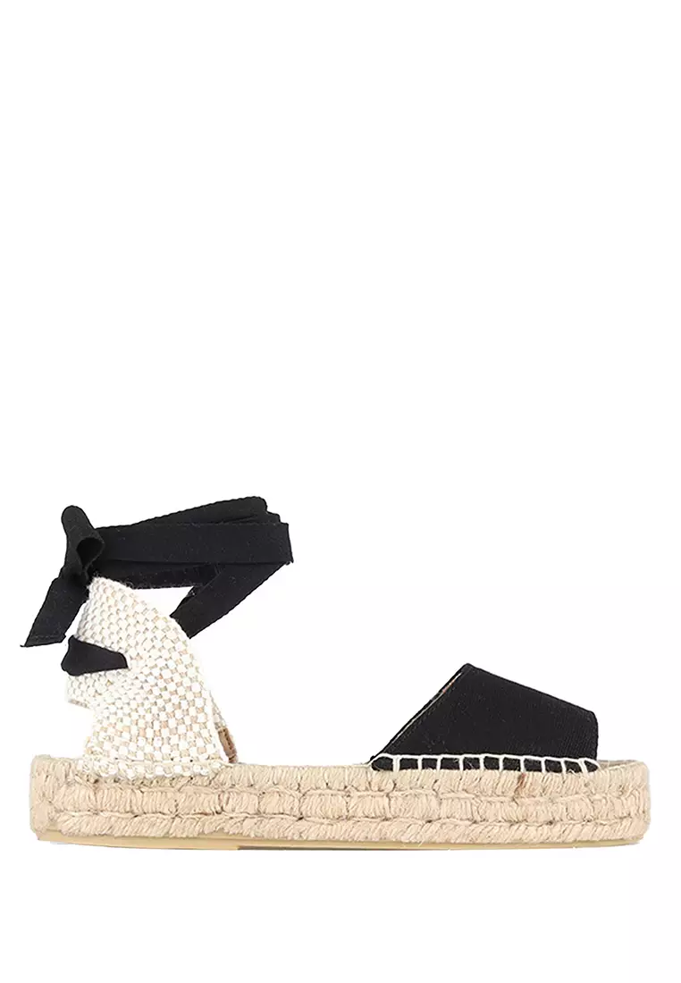 Discount on Espadril  shoes - SKU: Ibiza Peep Toe Black