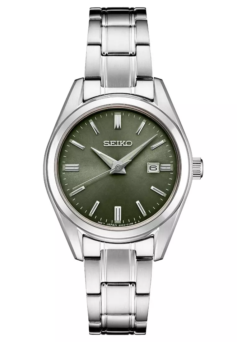 Seiko Classic Sapphire SUR533P1 - Jam Tangan Analog Wanita - Olive Green - Stainless Steel