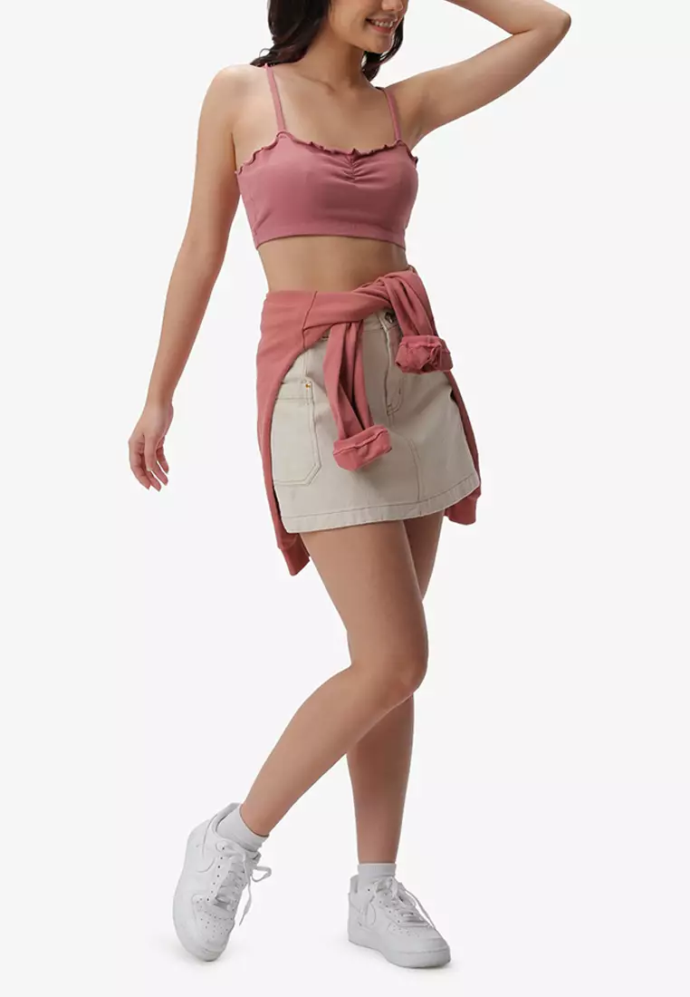 Bandeau Bra Top With Ruching