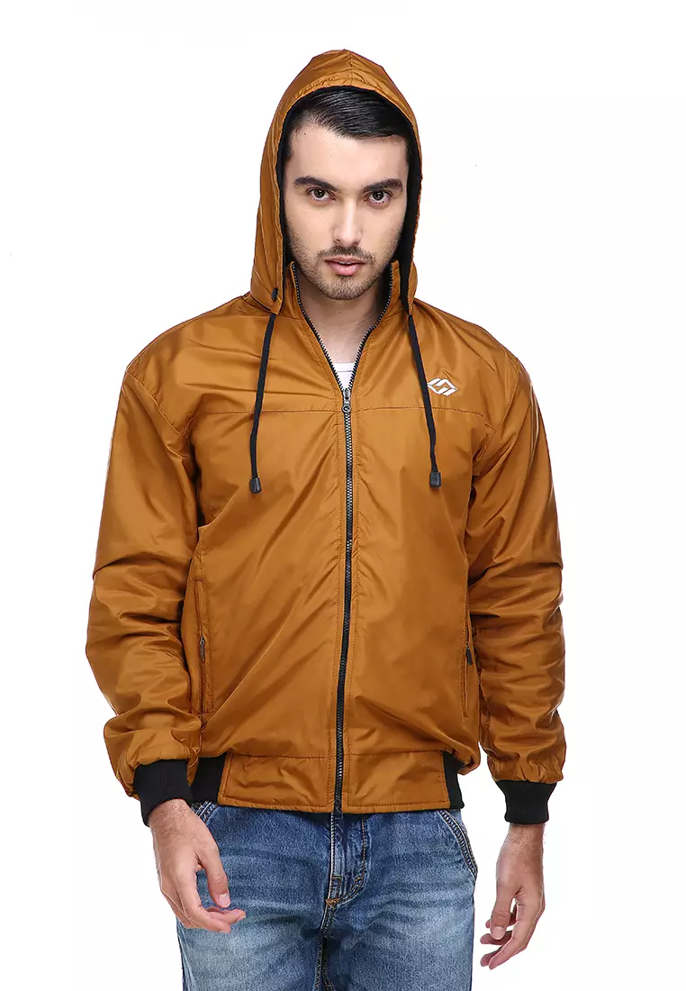 Clover Jaket Parasut Hoodie Pria 2 IN 1 Casual Jacket Two Tone Material Despo Parka Fleece ORIGINAL - Gold Black