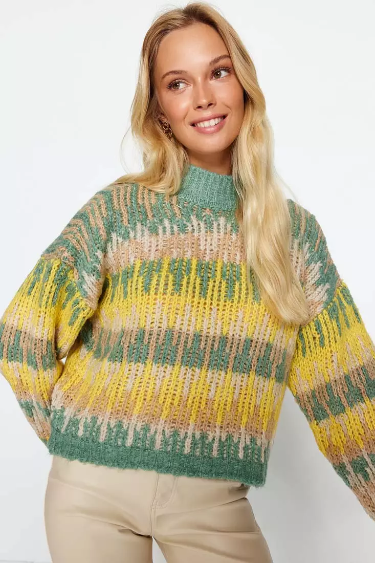Mock Neck Knit Sweater
