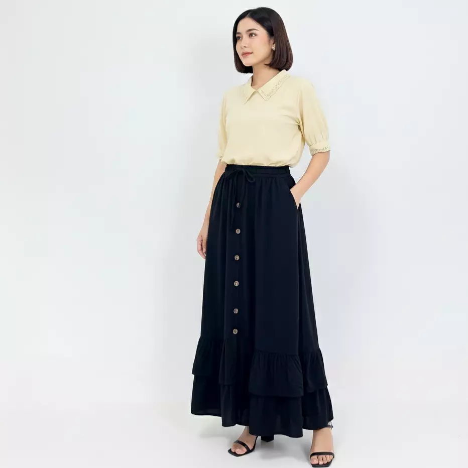 Jual LEZAHRASIGNATURE Rok Panjang Jeans Wanita - Allie Denim Long Skirt ...