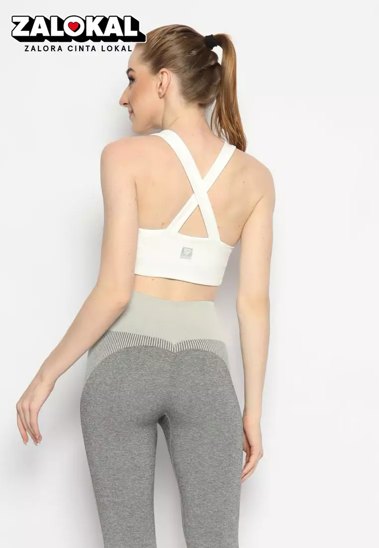 Fitwear - Sportbra Olahraga Wanita ANASTASIA [CROSS PLAIN] - WHITE
