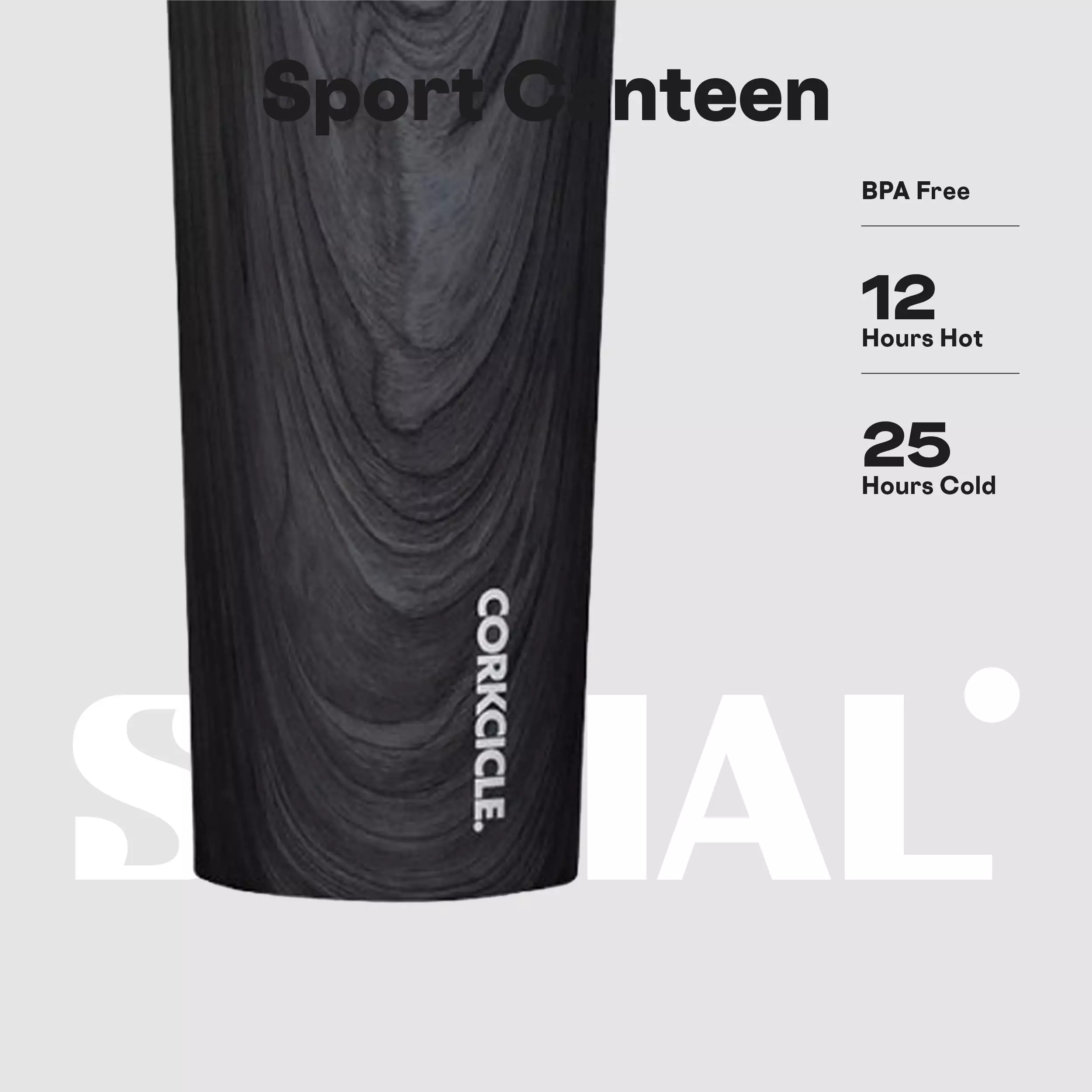 CORKCICLE Sport Canteen 20oz - Burnt Wood