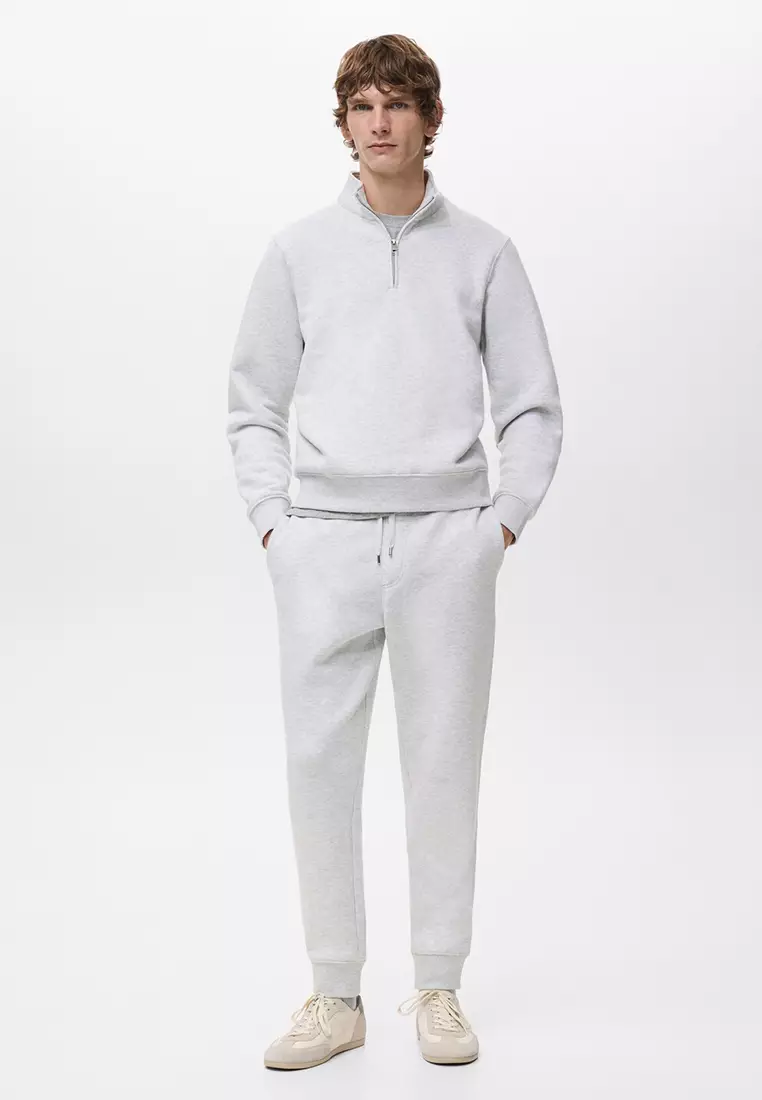 Regular-Fit Cotton Sweatshirt with Zip