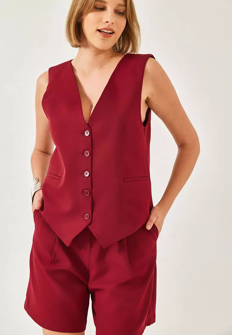 Women's V-Neck Vest Shorts Set 60316 60271017